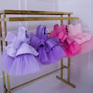 Children's High-End Unique 1st Birthday Dress Princess Dress Flower Girl Wedding Puffy Dress Host Piano Runway Performance Gown