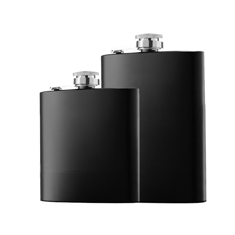 8oz stainless steel flask, 201 stainless steel, black spray, portable, 304 stainless steel.