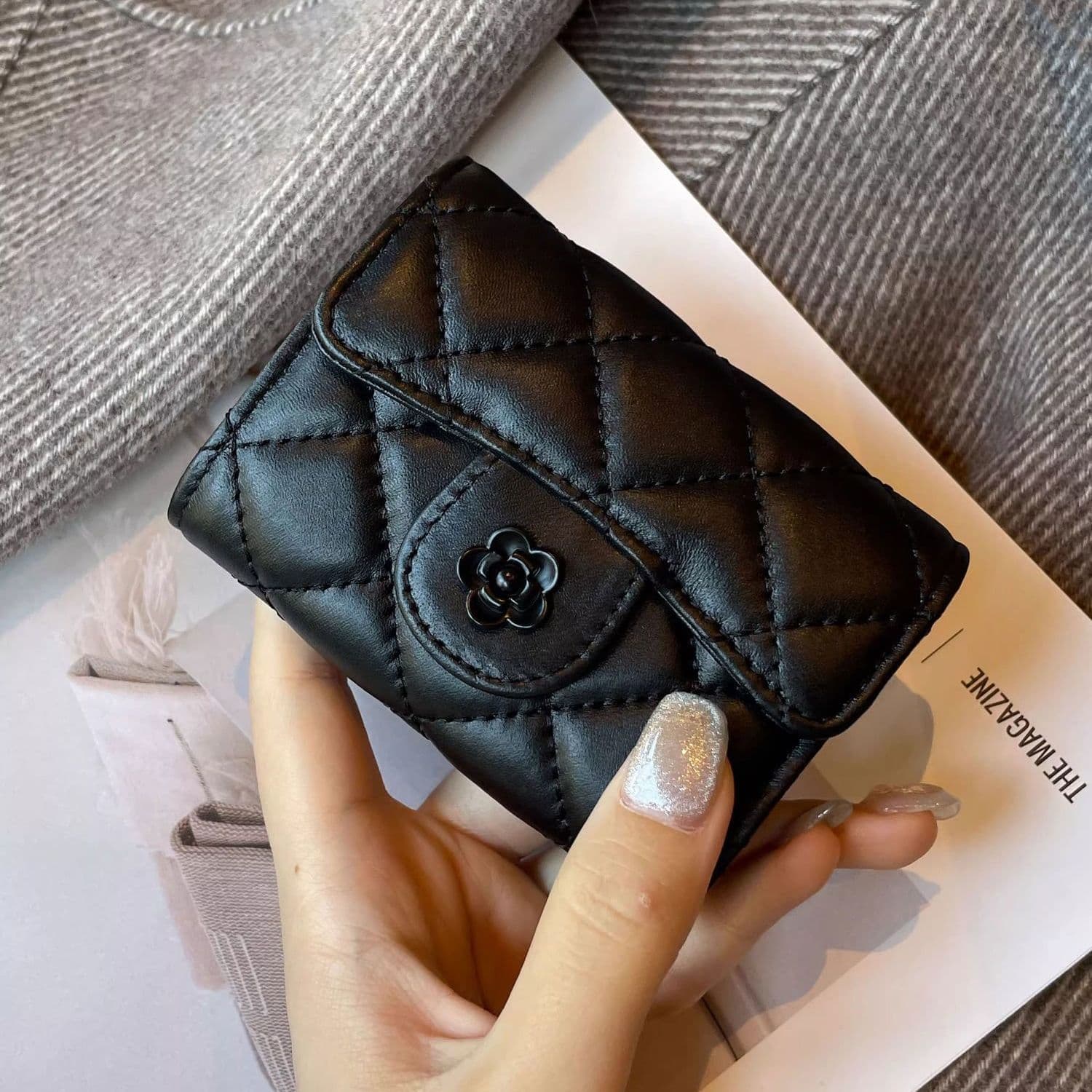 New Chanel-style Compact Premium Soft Leather Trendy Card Holder for Women, Niche Large Capacity Multi-Slot, Wholesale