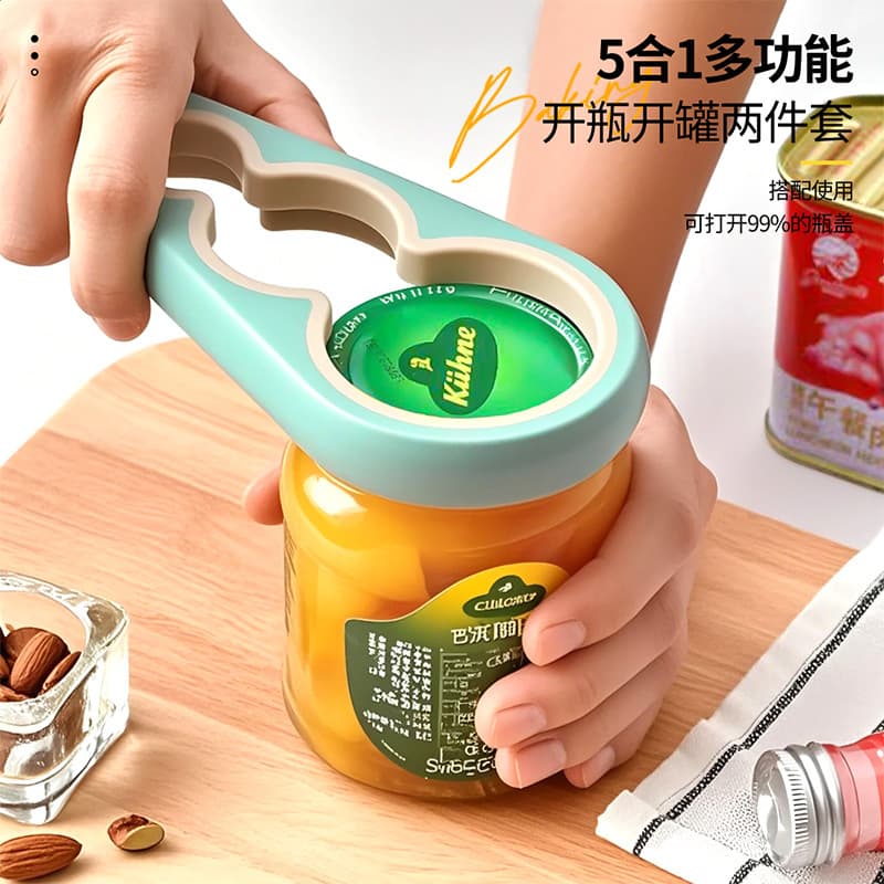 Can Opener Bottle Opener Home Multi-Functional 5-in-1 Beer Cap Opener Twist Cap Opener Small Opener Easy Pull Can