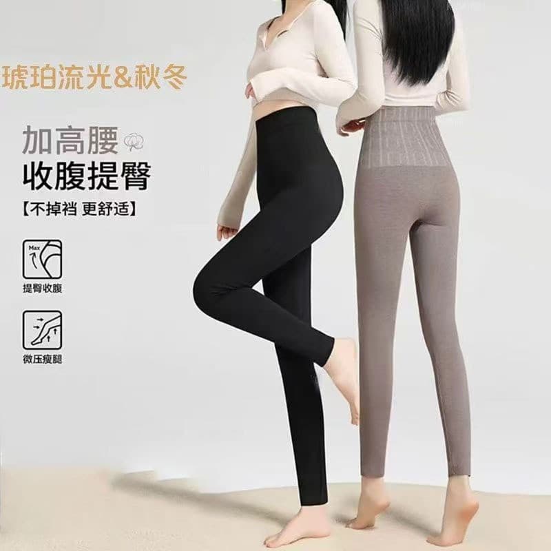 Autumn/Winter New High-Waist Tummy Control Butt Lift Leggings Women Warm Pants Seamless High-Stretch Plus Size Base Thermal Pants Sleep Pants