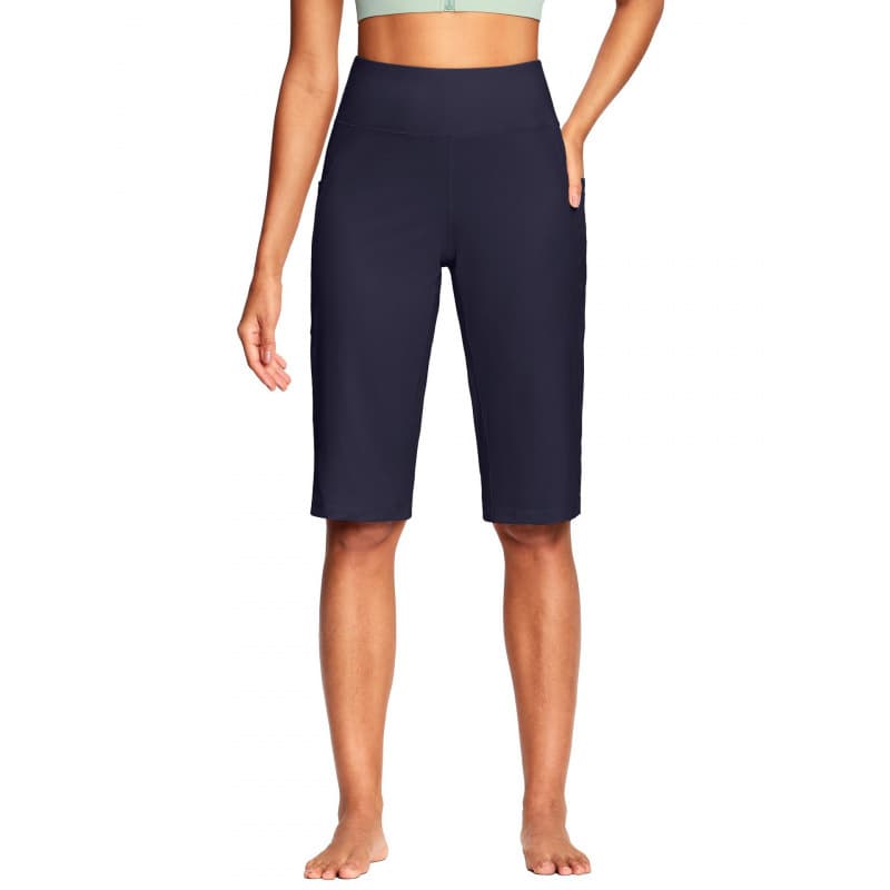 Cross-Border European and American High-Waisted Yoga Shorts for Women with Pockets, Quick-Dry Sports Shorts for Fitness, Running, and Cycling