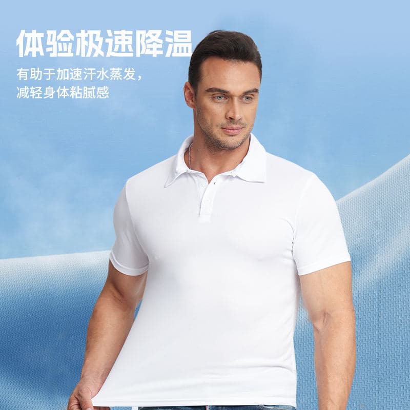Large Mesh Quick-Dry Workwear Custom Short Sleeve Polo Shirt Breathable Moisture-Wicking Turn-Down Collar T-Shirt with Logo Printing