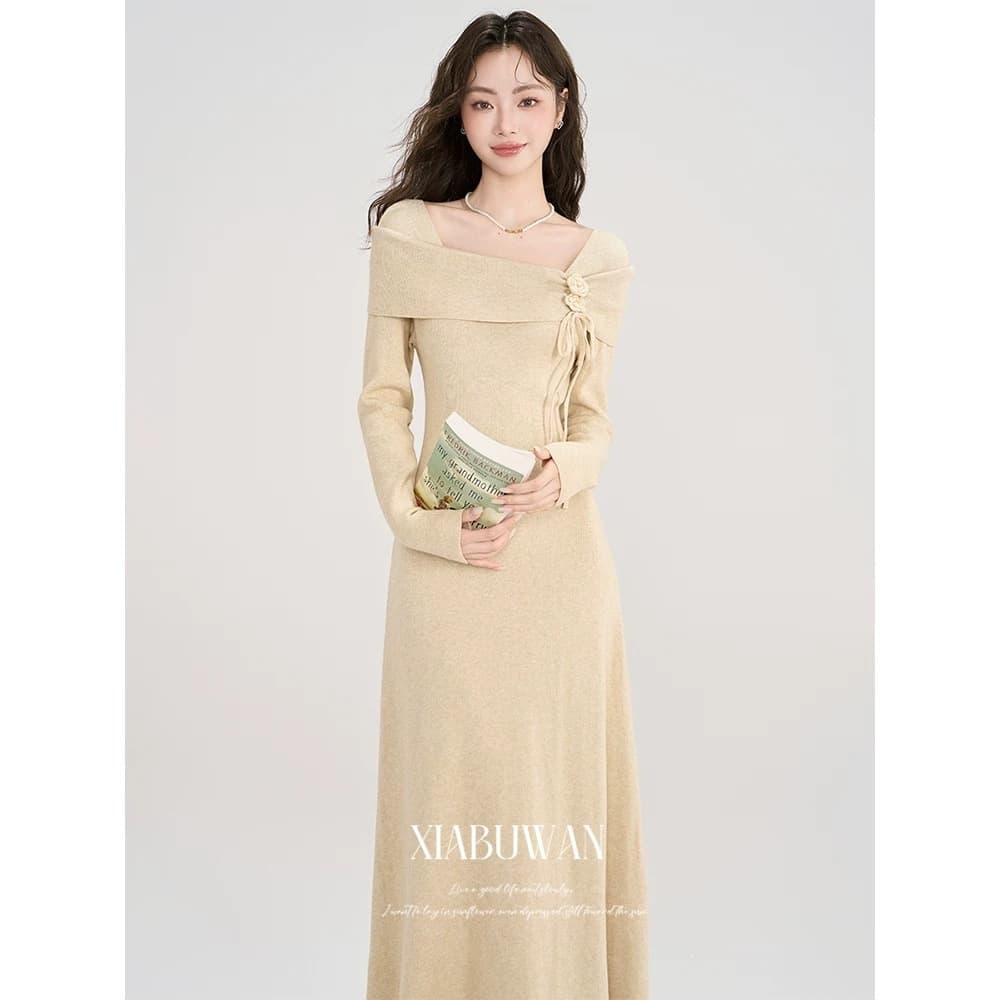 Xia Bu Wan Very Nice Long Inner Knit Dress Women Early Spring New Slimming Base Dress Slim Long Dress