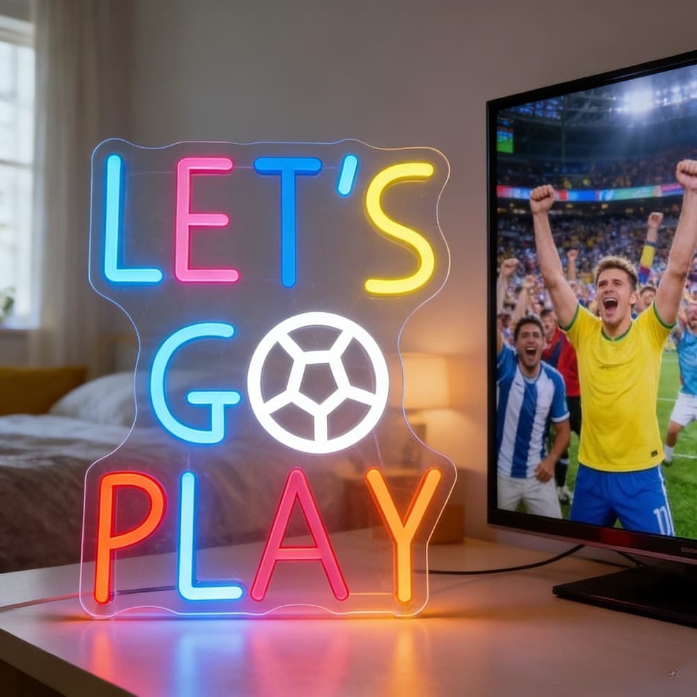 Foreign trade cross-border hot model World Cup football neon light Amazon TEMU new product room bar neon decorative light
