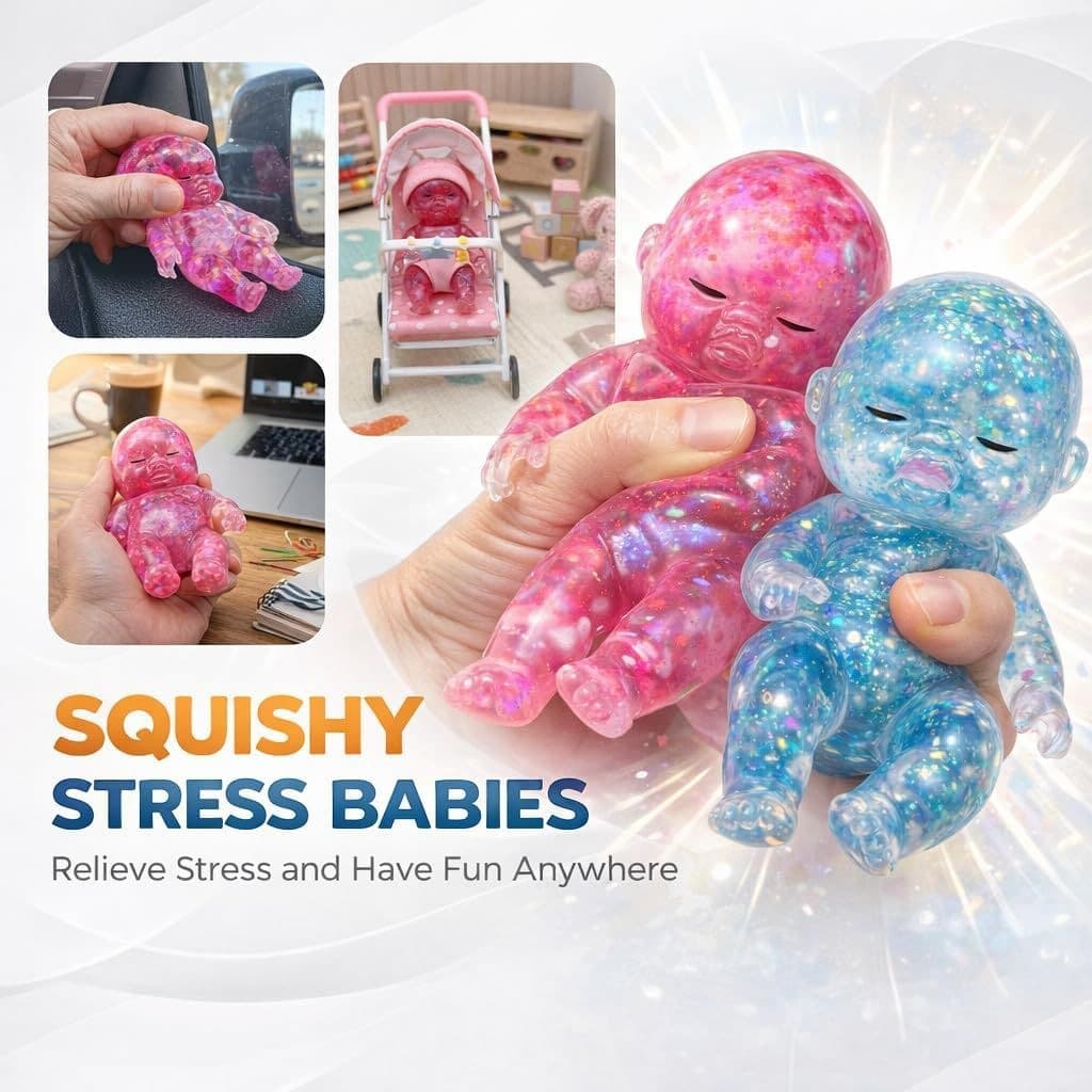 Cross-border Baby Squishy Glitter Slow Rising Blue Sensory Gummy Toy
