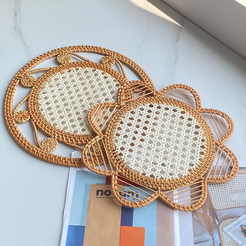 Handwoven Rattan Wall Hanging Decor Wholesale, Popular Handcrafted B&B Decorative Wall Art European Style Hanging Ornament