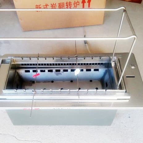 Automatic Rotating Fish Roaster BBQ Grill Meat Skewer Rotating Charcoal Down Draft Grill Pan Electric Lift