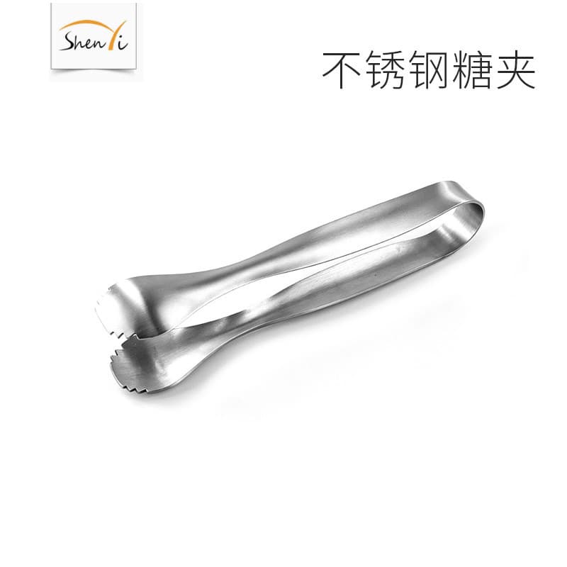 Stainless steel sugar clip ice bucket clip with serrated ice cube clip multifunctional food clip household small clip snack clip