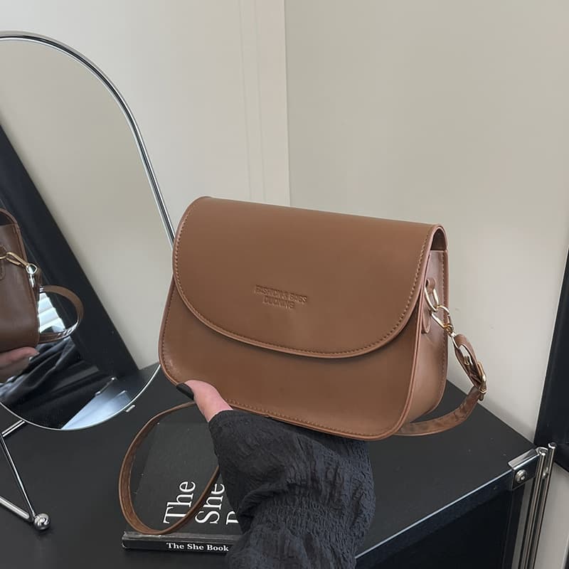 Women's Simple New Style Crossbody Bag Casual Solid Color Small Square Bag Korean Version High-End Sense Ladies Crossbody Bag