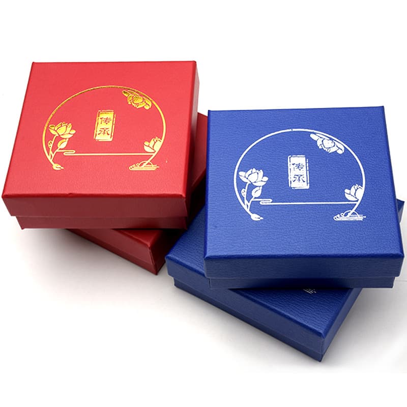 Lid and Base Paper Box Ring Box Bracelet Beaded Bracelet Gold Silver Jewelry Box Heritage Storage Gift Box Red Blue Jewelry