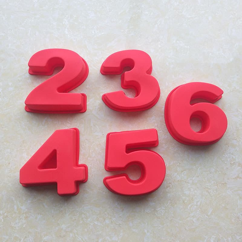 Cartoon 4-inch digital silicone mold Internet celebrity mousse dessert fruit chiffon birthday cake Arabic numeral mold