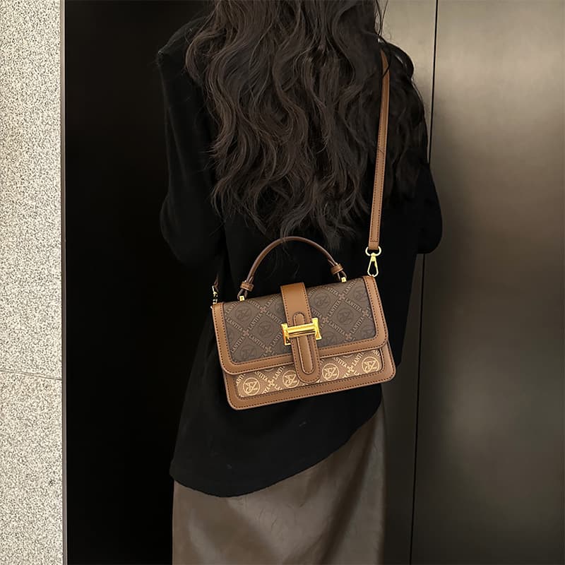 Unique Design Mini Square Bag 2025 Trendy Light Luxury Vintage Handbag Crossbody Shoulder Bag High-End Ins Style
