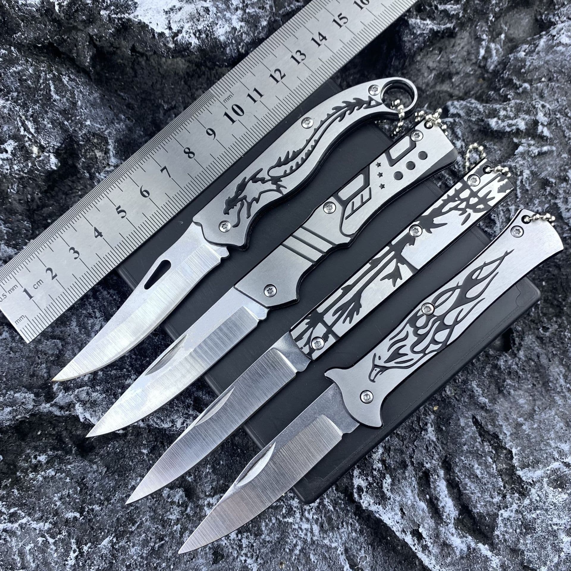 Foldable Portable Outdoor Knife, All Stainless Steel Folding Knife, Fruit Knife, for Dormitory Travel Self-Defense