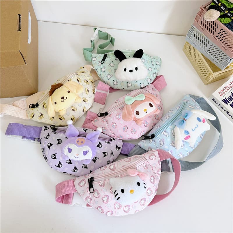 New Cartoon Kids Waist Bag Cute Kindergarten Backpack Toddler Crossbody Bag Boys Girls Shoulder Bag