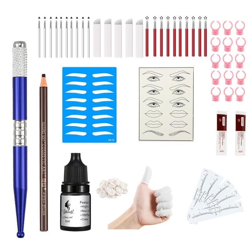 Beginner embroidery tool set complete manual eyebrow pen kit for training schools and beauty makeup practice
