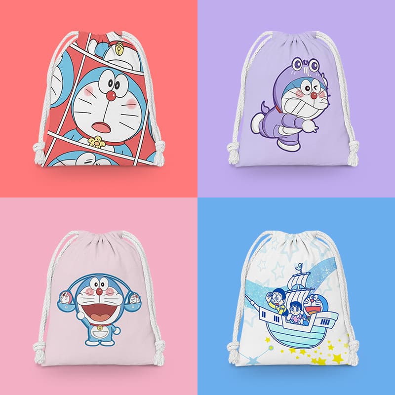 Drawstring pocket cartoon small bag student sundries storage bag cosmetic bag portable toiletry bag bear