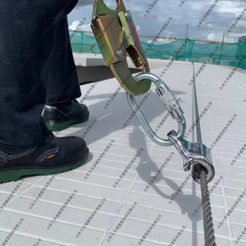 Shuttle Photovoltaic Horizontal Lifeline System Corner Support Fall Arrest Barrier-Free Integrated End Buffer Tensioning Unit