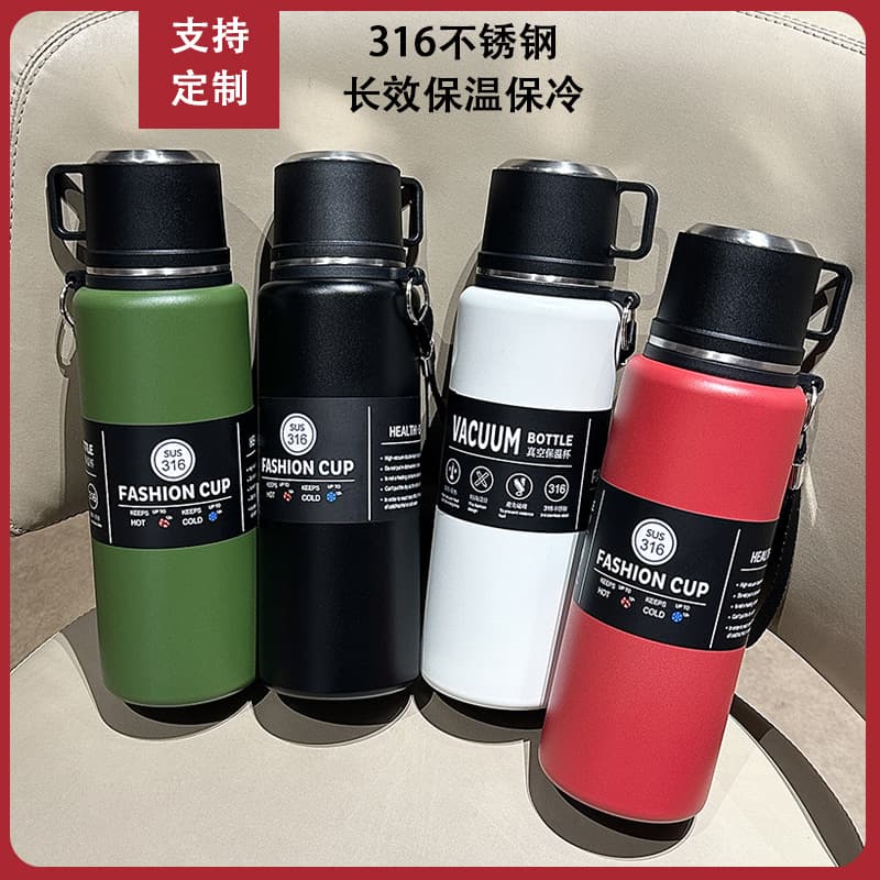 All-Steel Large Capacity Thermos Cup 316 Stainless Steel 2025 New Model Tea Separation Cup Teapot Water Bottle