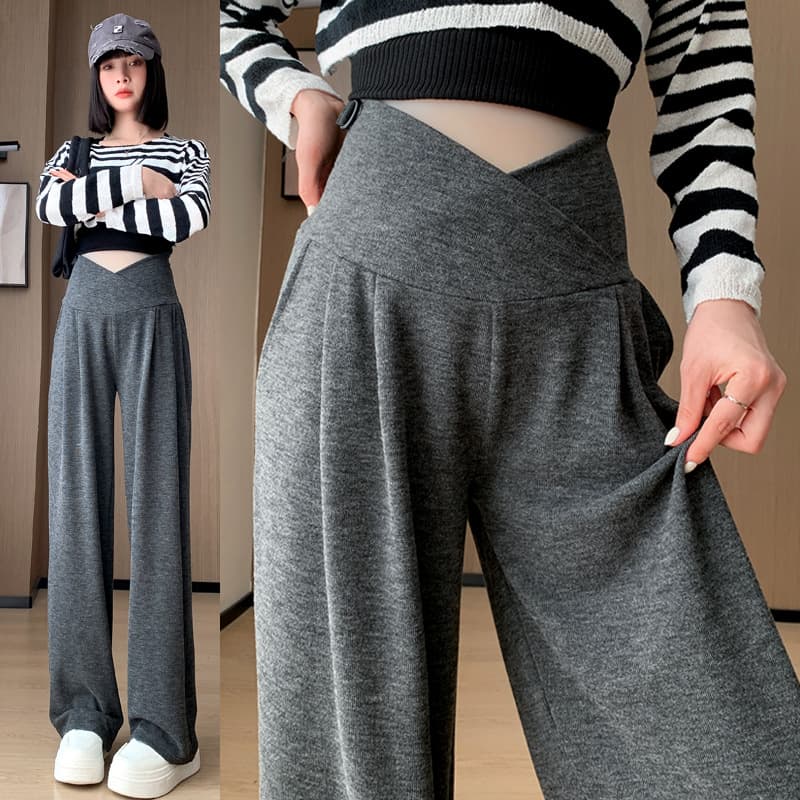 Maternity Pants Autumn Collection Petite Casual Straight-Leg Pants Low Waist Sticky Rice Bottoms Outerwear For Pregnant Women