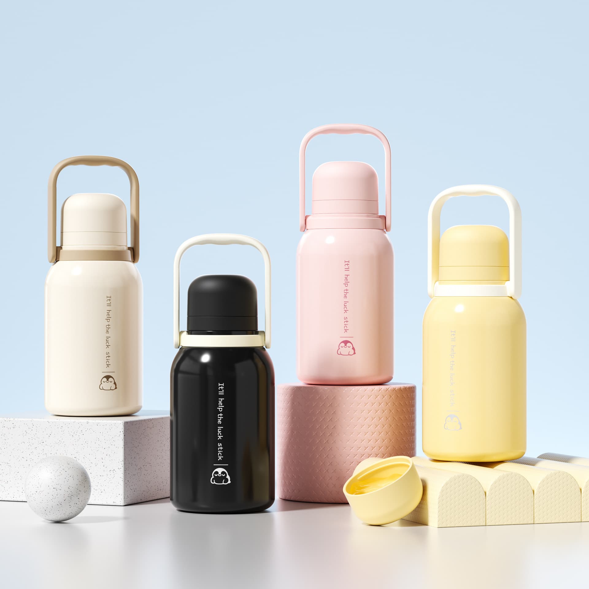 Extra large capacity thermos cup outdoor thermos kettle 316 sports thermos water cup tea water separation double lid portable cup