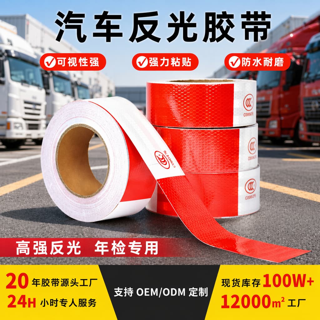 Reflective safety warning tape reflective film traffic film truck body sticker annual inspection warning strip luminous sticker reflective strip