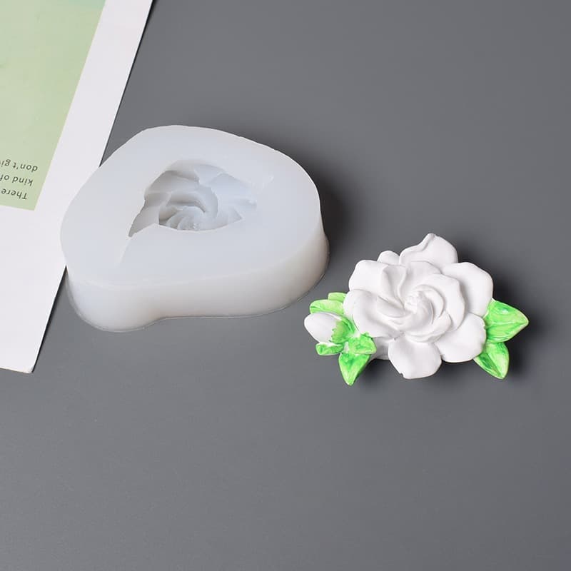 3D Gardenia Jasmine Silicone Mold Chocolate Fondant Mousse Car Aromatherapy Wax Tablets Plaster Resin Mold