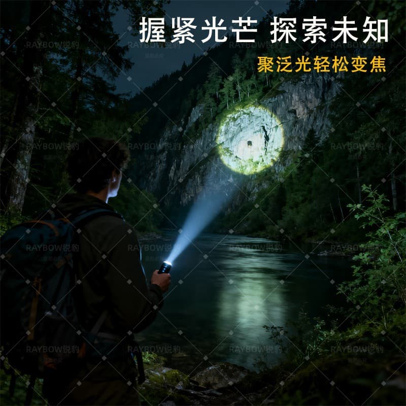 Tactical Mini White Laser Flashlight, High-Power Spotlight, Long-Lasting Rechargeable, Outdoor Multi-Function