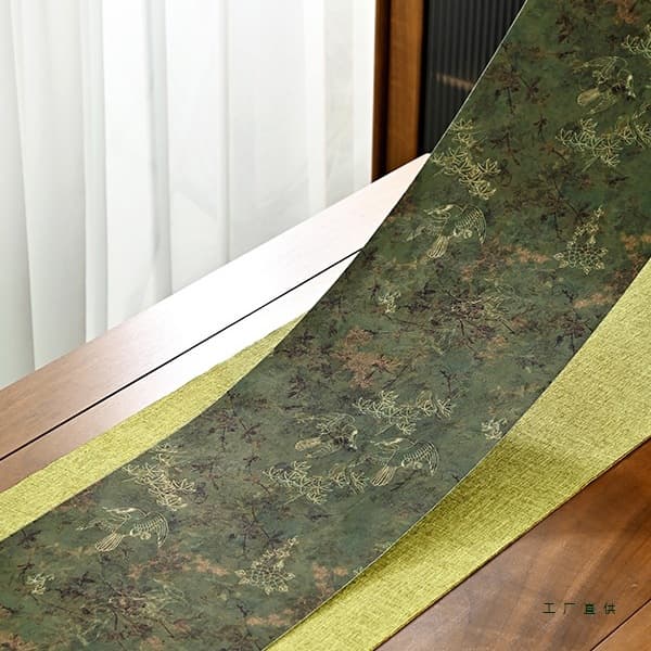 Retro Waterproof Imitation Cloud Gauze Tea Mat, Double-Sided Chinese Zen Tea Table Runner, Tea Cloth, Luxury Tea Table Cover, Tablecloth