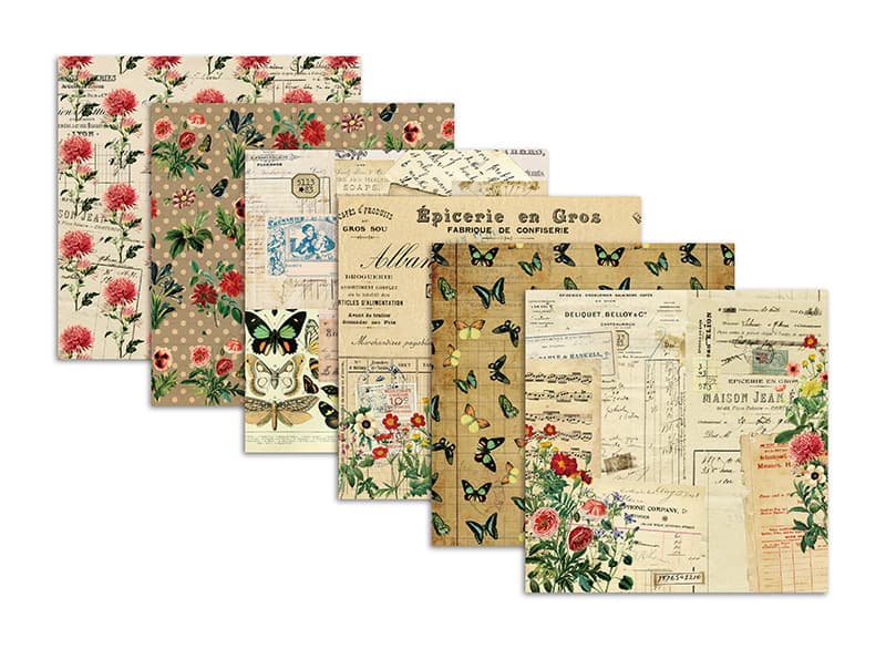 Retro-style scrapbook stickers, classic and beautiful photo album background paper, patterned paper, creative paper crafts.
