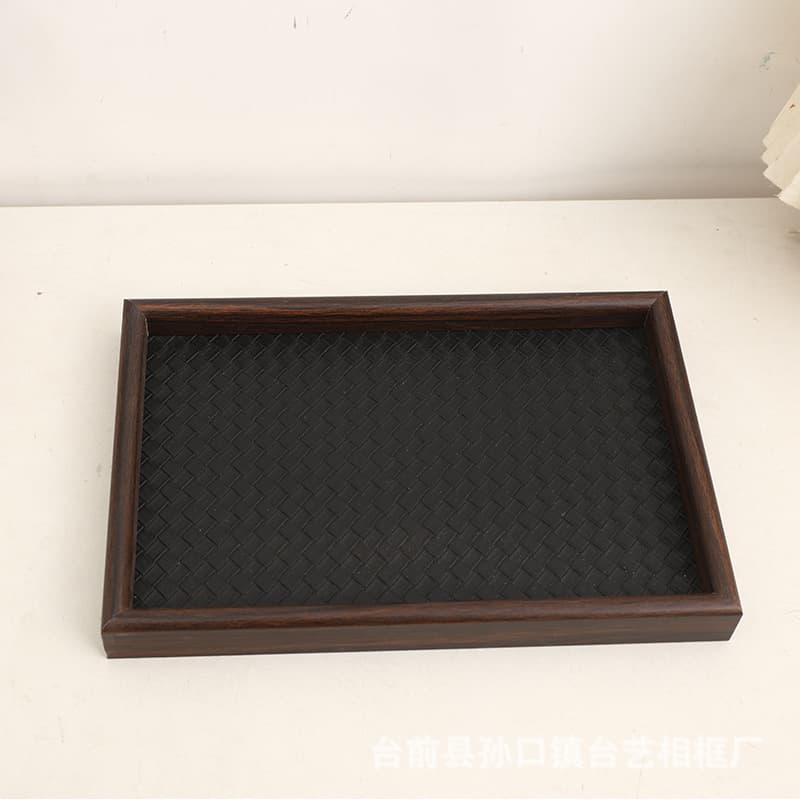 Premium Vintage Walnut Wood Rectangular Jewelry Storage Tray, Luxury Wooden Wine Cup Tea Tray