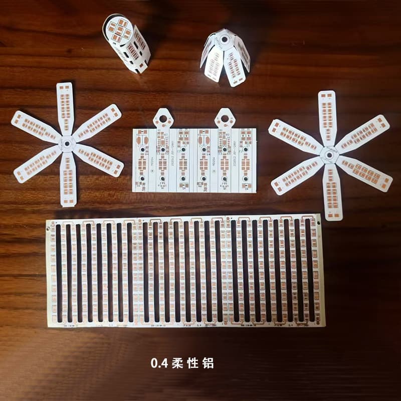 Source manufacturer for 0.4/0.6 flexible aluminum substrate, bendable aluminum substrate, design, prototyping, production, and PCB/PCBA assembly.
