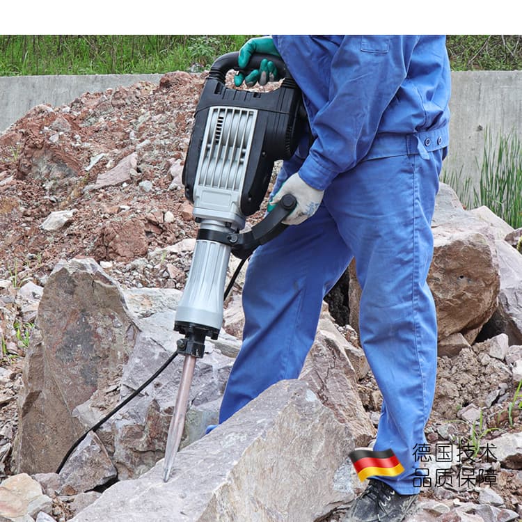 Rock Breaking Electric Hammer - Industrial Grade High-Power Electric Hammer for Concrete Demolition, Large Professional Heavy-Duty Engineering Wall Piercing Tool