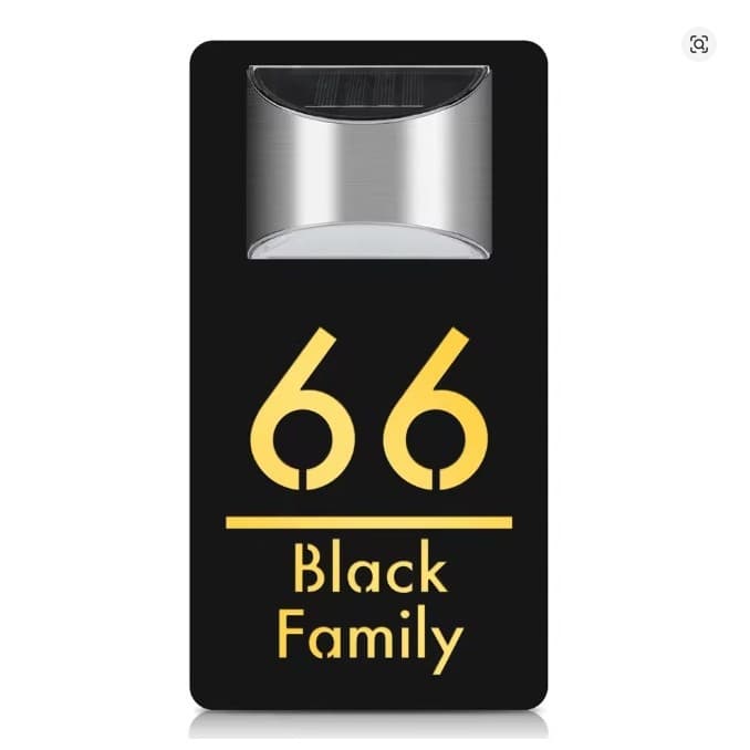 LED solar light house numbers, double-layer 3D engraved waterproof address plates, cross-border processing and drop shipping