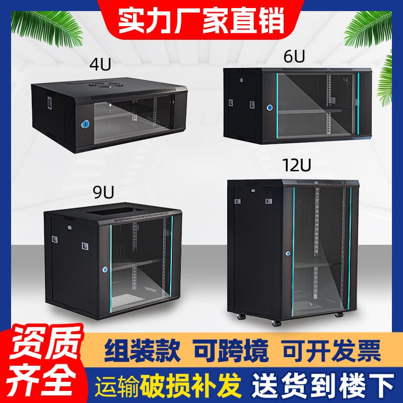 6U9U Wall-Mounted Small Network Rack 12U Assembled 4U Monitoring Switch Equipment Standard 19-Inch Low-Voltage Box