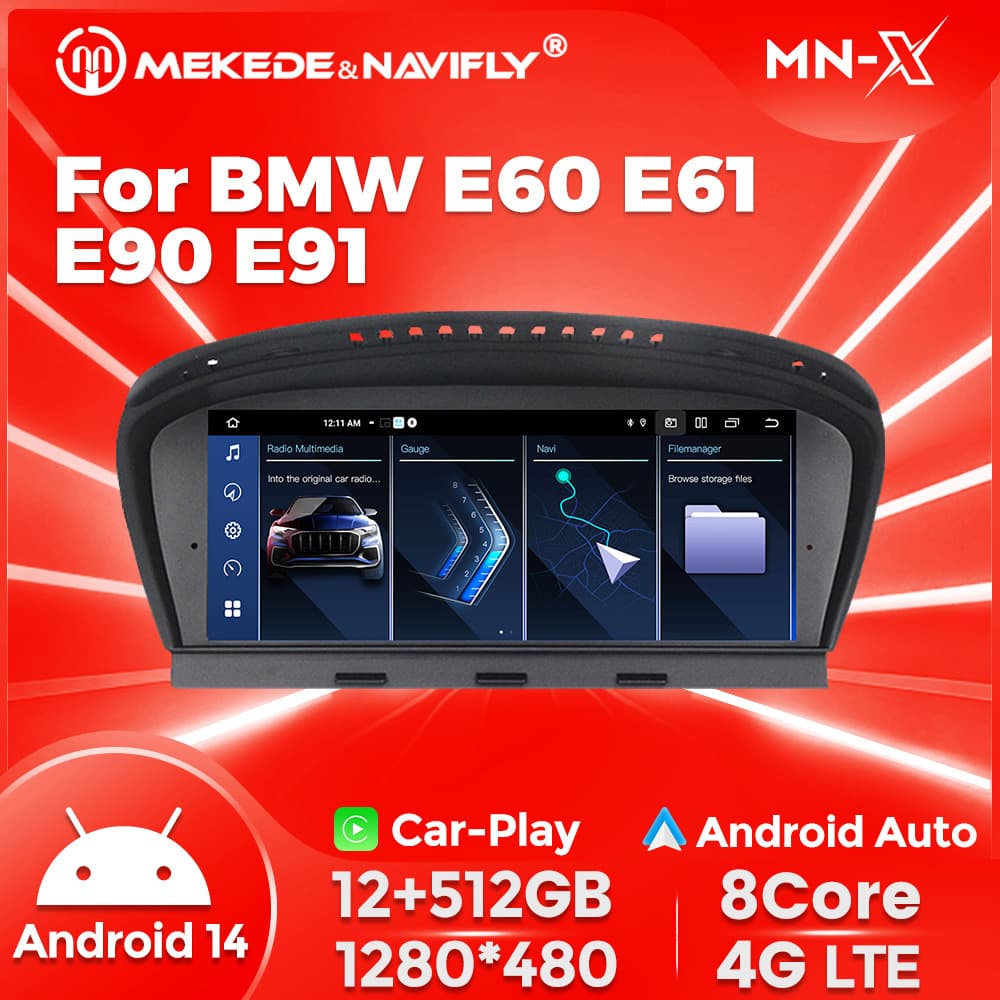 8.8-inch Android GPS Navigation Car Stereo with Bluetooth Carplay for BMW E60 E90 E63