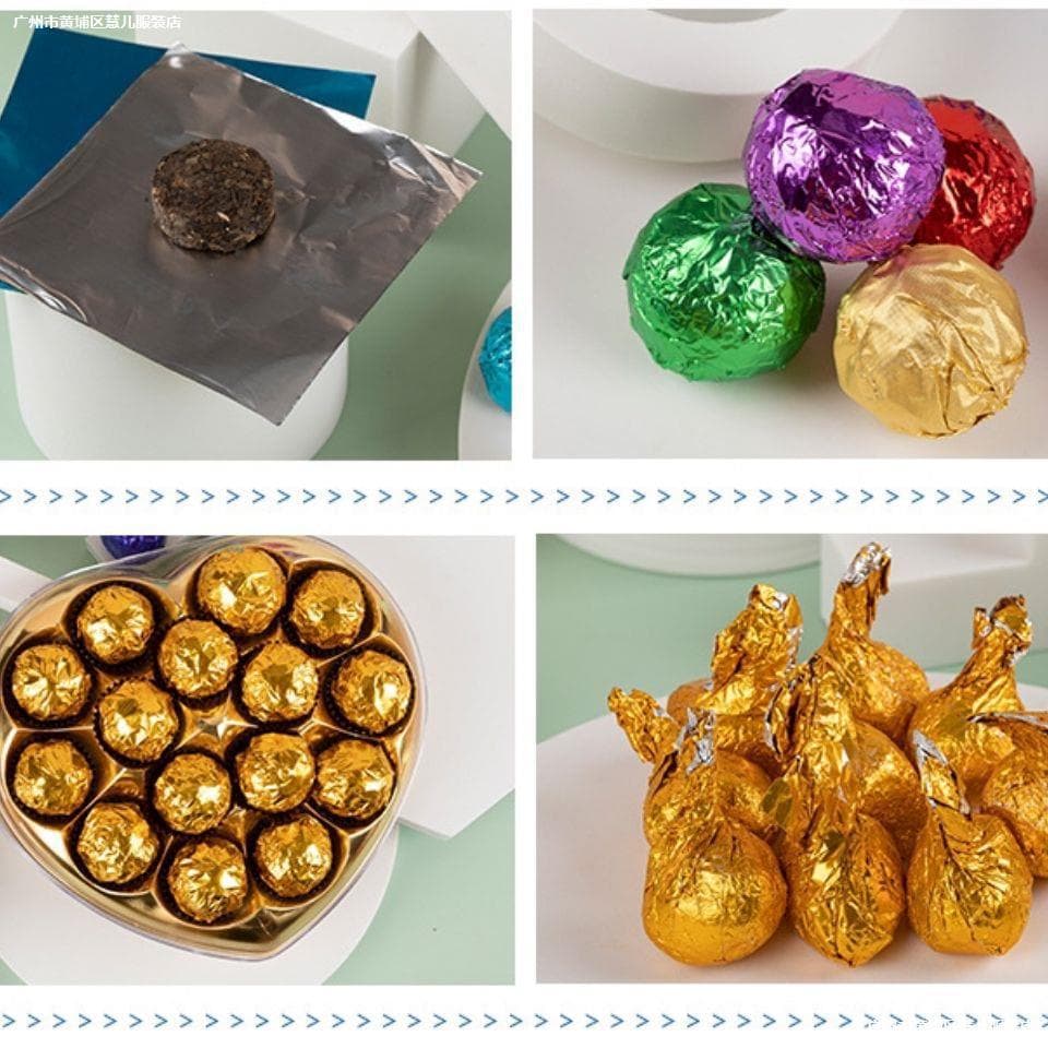 Black sesame ball packaging gold foil, handmade chocolate lollipops, brown sugar aluminum foil, tea, preserved duck egg foil
