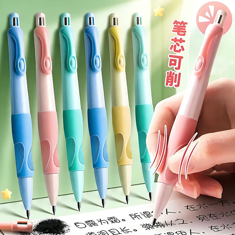 Tianzhuo Zhengzi Dolphin Automatic Pencil 2.0 Lead Core, Primary School Student Grip Correction, Break-Resistant, Push-Type Pencil Wholesale