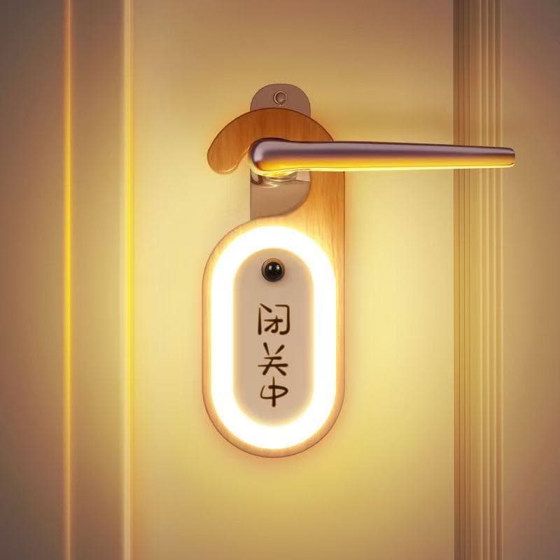 Creative Wooden Wireless Smart Portable Night Light with Message Board, Built-in Battery, Home Illumination