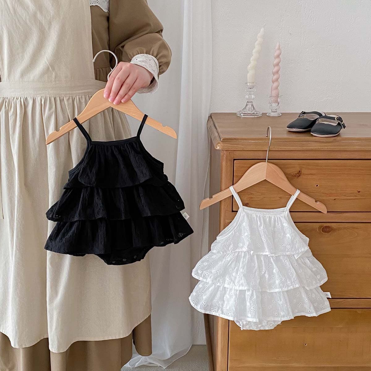 Summer Korean style girls floral sling bag fart clothes baby small fresh lace dress newborn full moon clothes