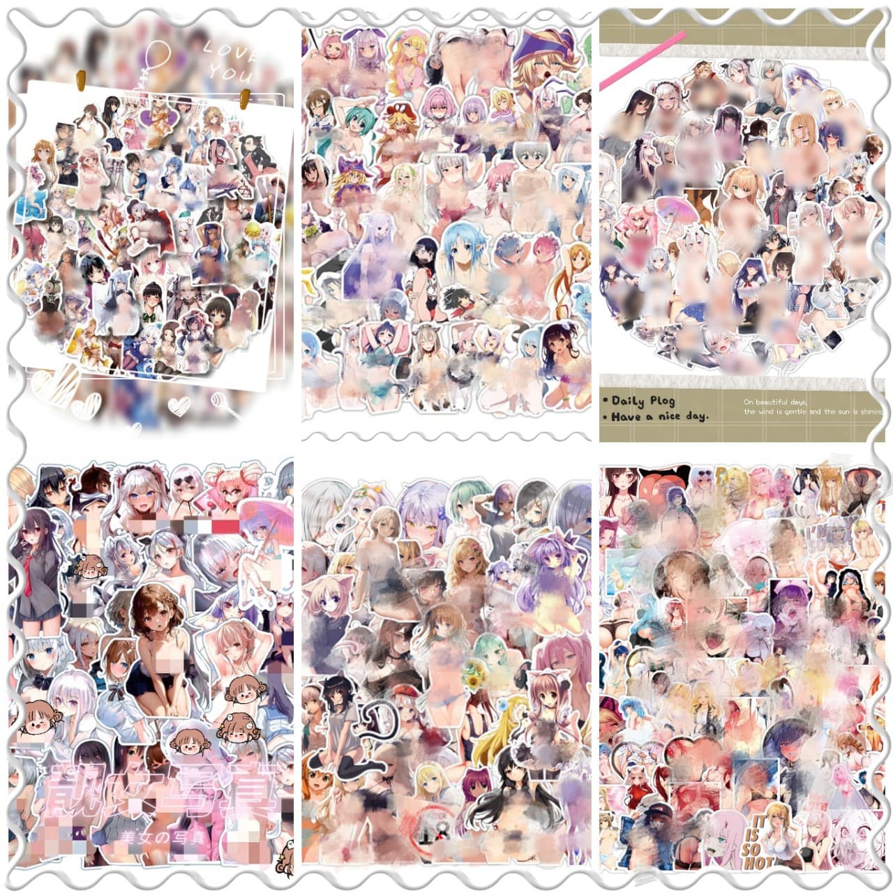 300 Pieces Anime Girl Stickers for Stationery, Skateboards, Water Bottles, Phones - Wholesale