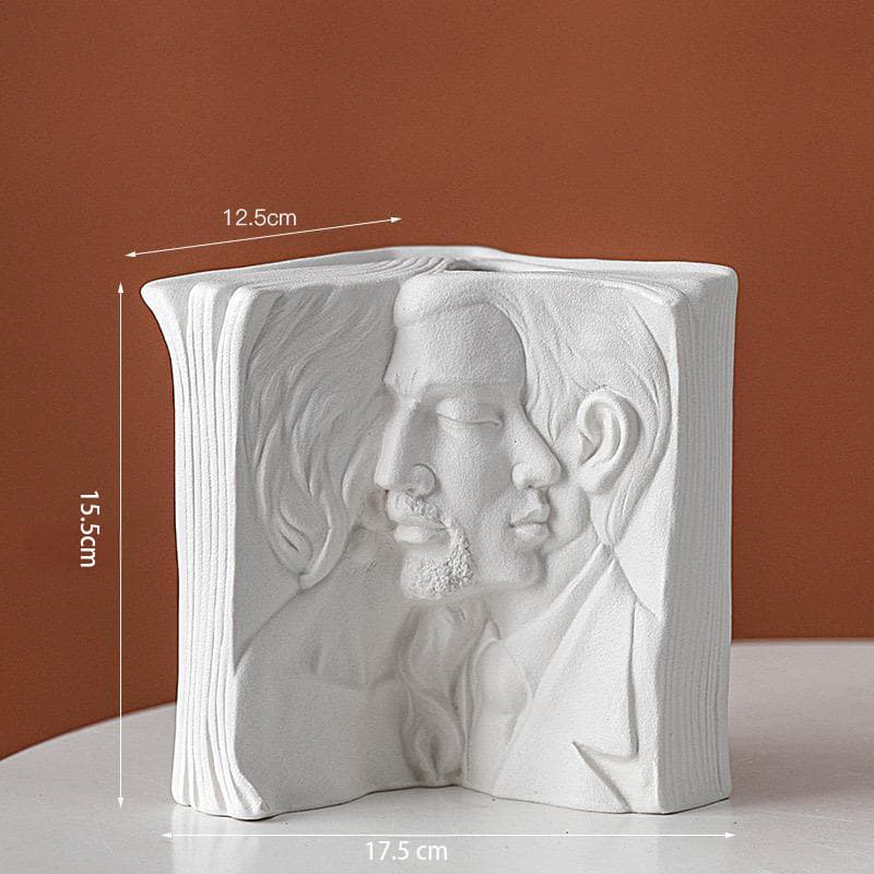 Ins Ceramic Bookend Creative Human Body Vase Home Bookshelf Desktop Storage Office Book Holder Decoration Wholesale