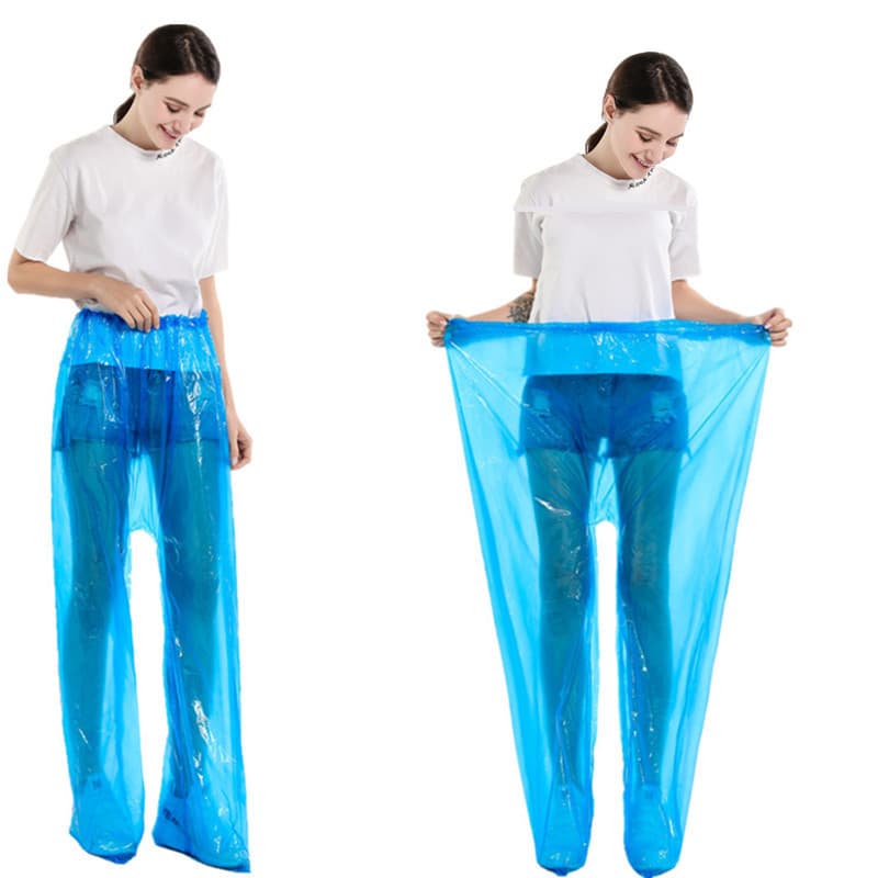 Disposable rain pants and raincoat for adults, travel rafting hiking children's rain pants unisex waterproof foot-covering pants