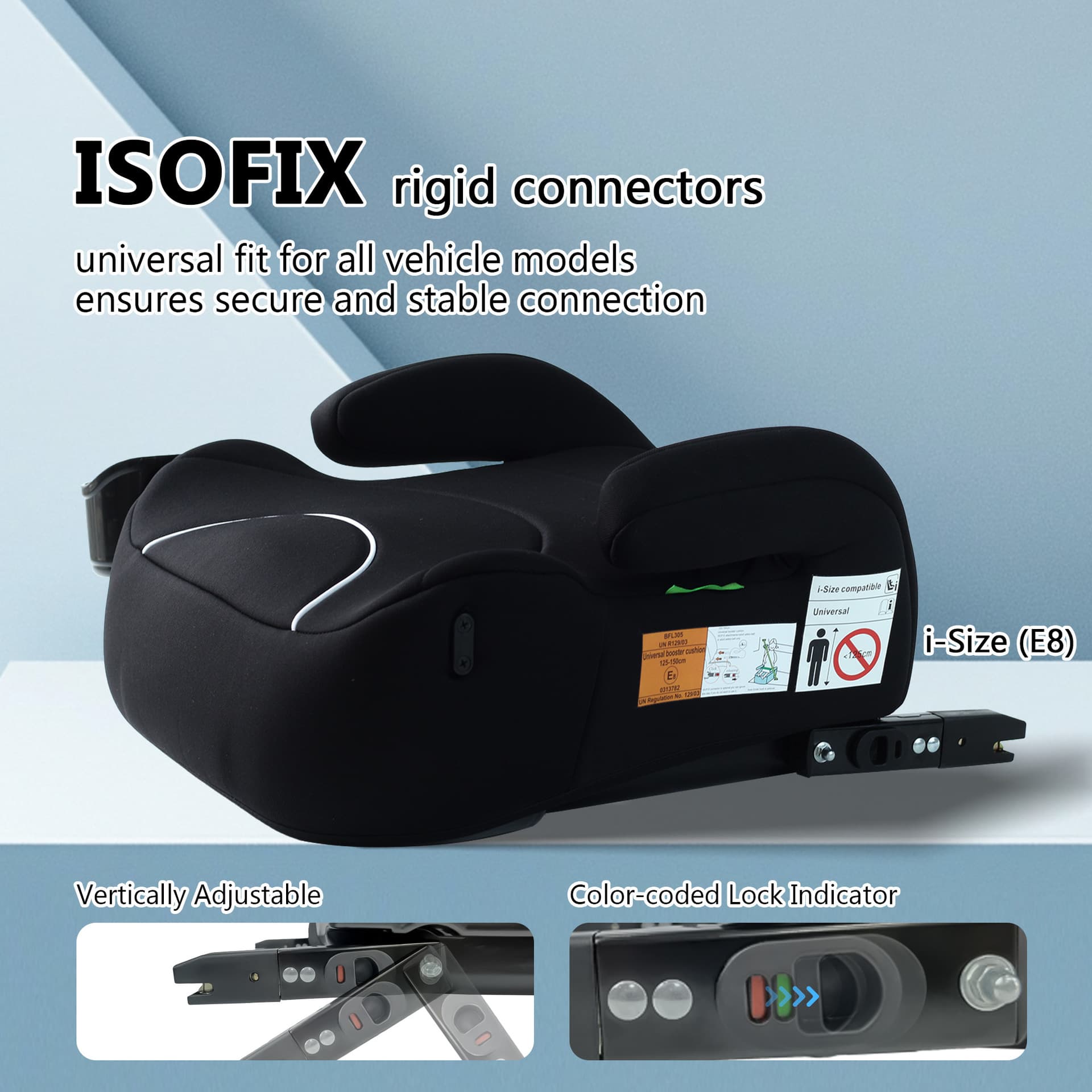 125-150cm Child Safety Seat Booster Seat ISOFIX Portable and Easy-to-Use Car Baby Booster Seat