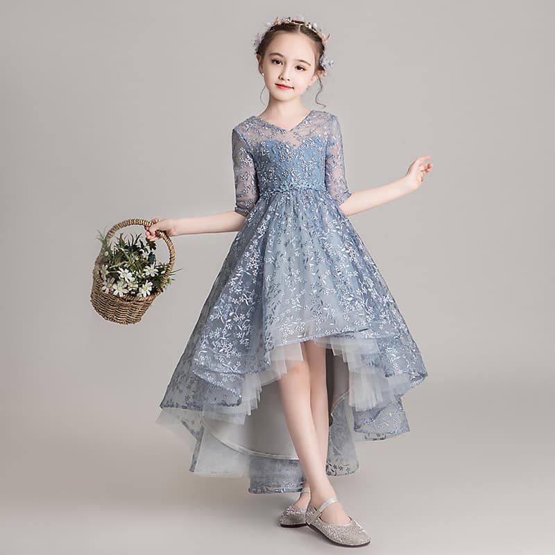 Children's Formal Dress 2024 Autumn New Little Girl Fashionable Princess Dress Girl Runway Flower Girl Host Children's Formal Wear