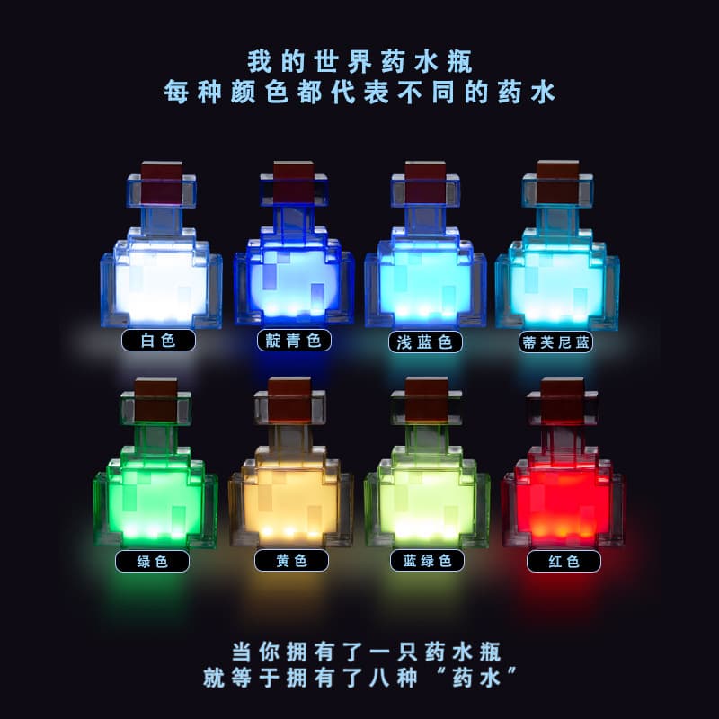 Minecraft Diamond Ore Lamp Color Changing Potion Torch Model Gift Night Light