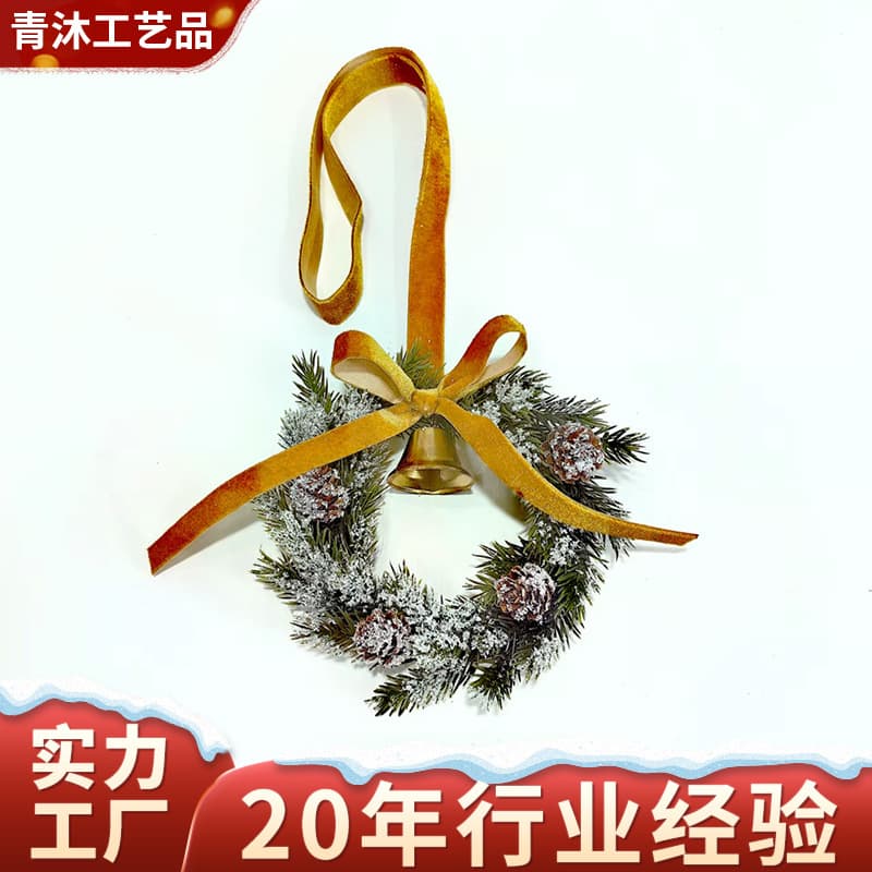 Christmas Candle Holder Christmas Wreath American Style Pinecone Bell Door Hanging Christmas Decoration Ornament