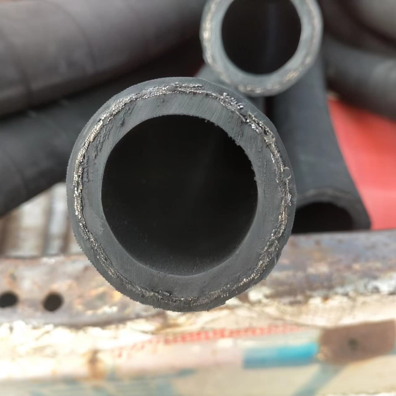 Steel Wire Braided Sandblasting Hose, High Wear Resistance, Tunnel Shotcrete, Mine Spray Anchor Hose, Factory High Pressure Reinforced Pipeline
