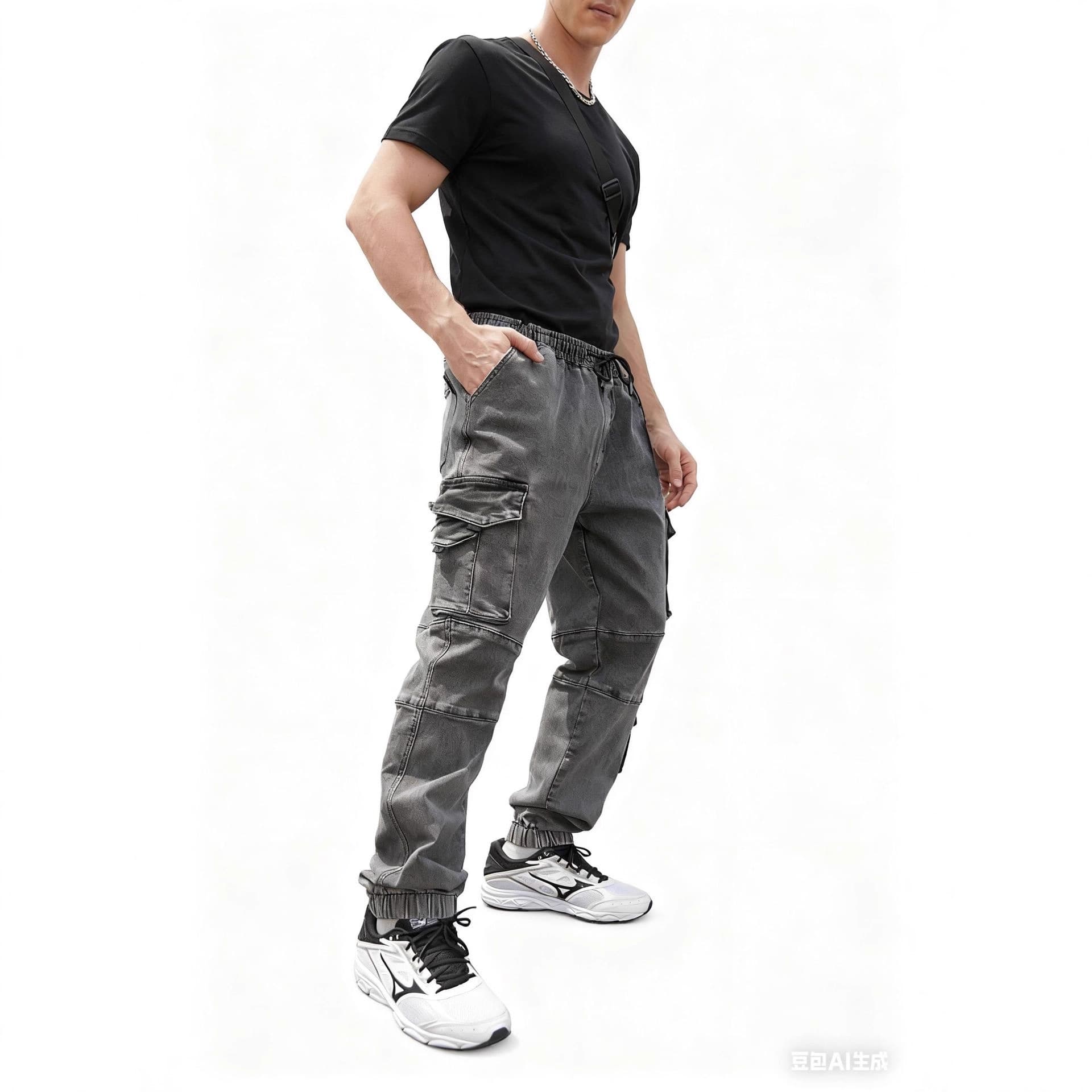 Cross-border Autumn Boyfriend Style Jeans Cargo Jeans Men's High Street Jeans Multi-pocket Jeans