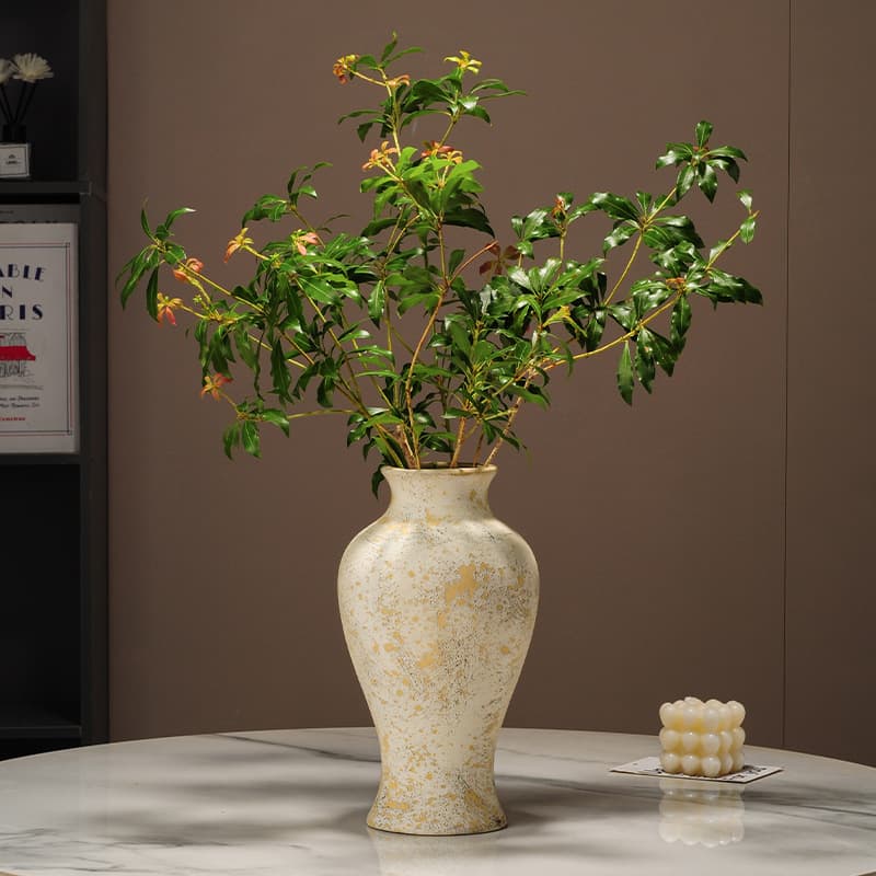 Wabi-sabi style retro ceramic dried flower vase B&B living room Zen style coarse pottery hydroponic flower vase decoration ornaments